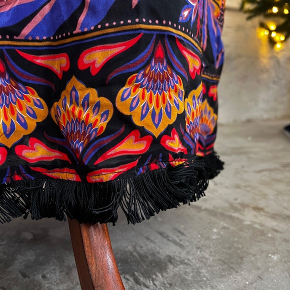 Farm RIO Heart forest Printed crepe de chine maxi dress SIZE SMALL floor length - Picture 5 of 9